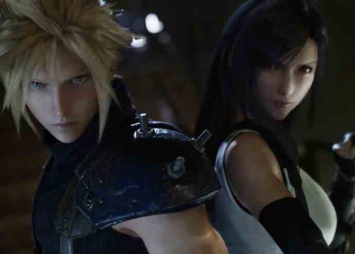 Cloud Strife and Tifa Lockhart in Final Fantasy VII Remake (Square Enix)